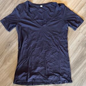 lululemon athletica Navy V-Neck Short Sleeve Tee